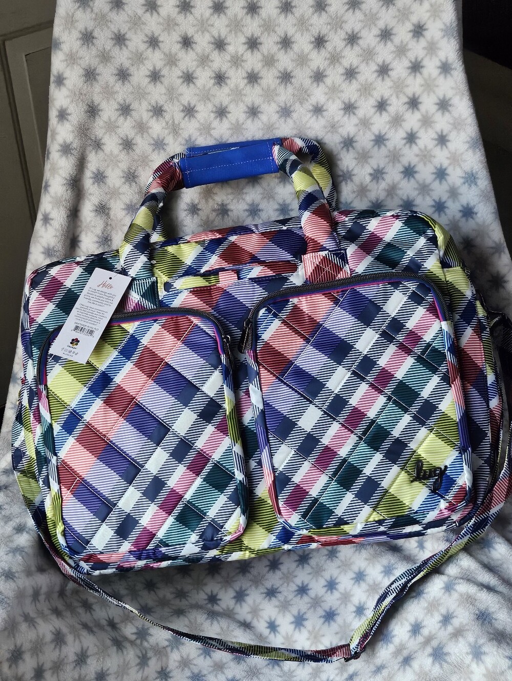 NWT *Rare* Lug Rainbow Plaid Drifter Weekender Crossbody, sold out everywhere